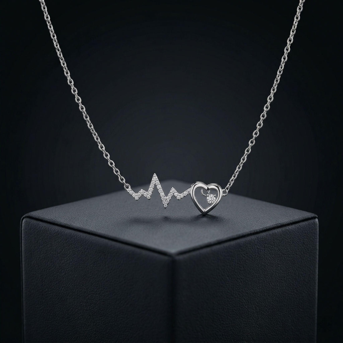 Silvme Heartbeat Pendant Necklace, crafted in 925 sterling silver for women, refined silver accessory