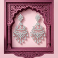 Stone-Set Fan Chandelier Drop Earrings, close-up detail