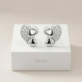 Double-Heart Stud Earrings, additional product view 4