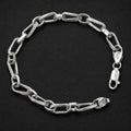 Lobster clasp and end links on the Silvme textured paperclip link bracelet
