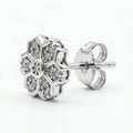 Snowflake Floral PavÃ© Stone-Set Stud Earrings, close-up detail