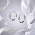 Silvme Oxidised Bali Hoop Earrings - traditional Balinese coil & scroll wirework silver bali hoop earrings, sold as a pair