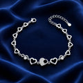 Dainty Adjustable Romantic Bracelet – the Silvme Heart Link Charm Bracelet in 925 sterling silver