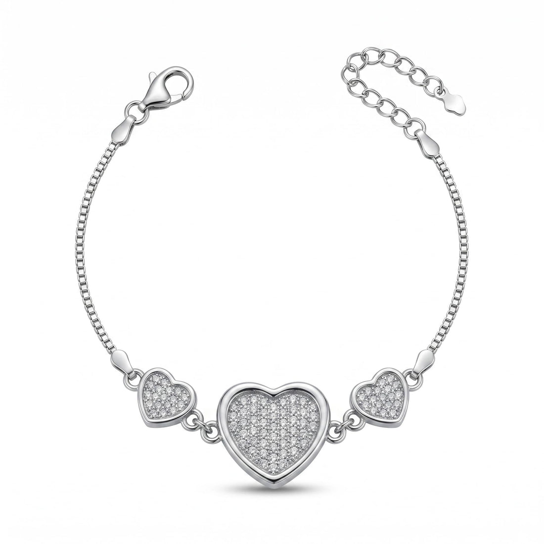 Silvme Geometric Link Bracelet in 925 sterling silver, jewellery for women, premium silver jewellery