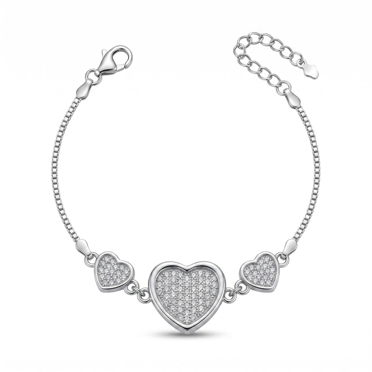 Silvme Geometric Link Bracelet in 925 sterling silver, jewellery for women, premium silver jewellery