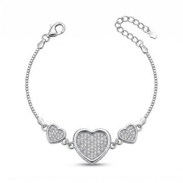 Silvme Geometric Link Bracelet in 925 sterling silver, jewellery for women, premium silver jewellery