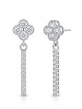 Floral Baguette Drop Earrings, front product view