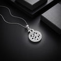 Spiritual Pendant design detail on the Silvme Spiritual Pendant Necklace Blessed Gift, crafted in polished 925 sterling silver