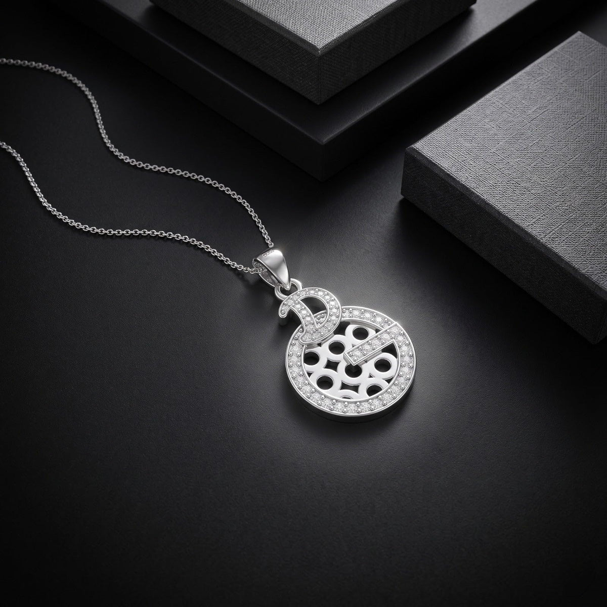 Spiritual Pendant design detail on the Silvme Spiritual Pendant Necklace Blessed Gift, crafted in polished 925 sterling silver