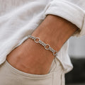 Link pattern and surface detail across the textured rolo chain bracelet by Silvme