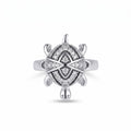 Silvme infinity shell turtle 925 sterling silver ring for women with interlaced infinity-pattern stone shell