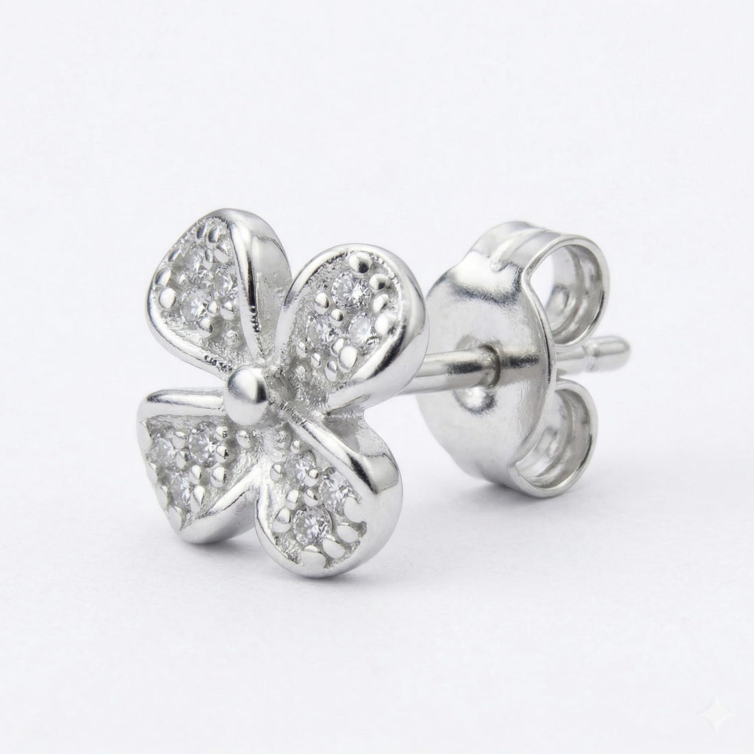 Four-Petal Clover Stud Earrings, front product view