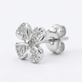 Four-Petal Clover Stud Earrings, close-up detail
