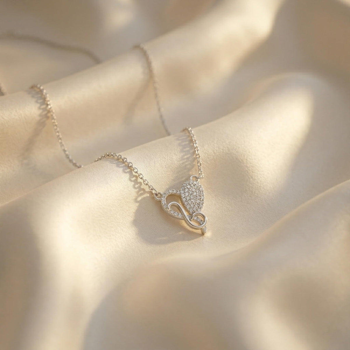 Smooth polished silver surface of the Silvme Heart Pendant Necklace, premium 925 sterling silver