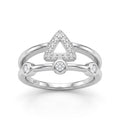 Silvme Geometric Triangle Bezel 925 sterling silver ring for women set with cubic zirconia — front view on white background