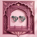Interlocking Circle Stone-Set Stud Earrings, additional product view 3