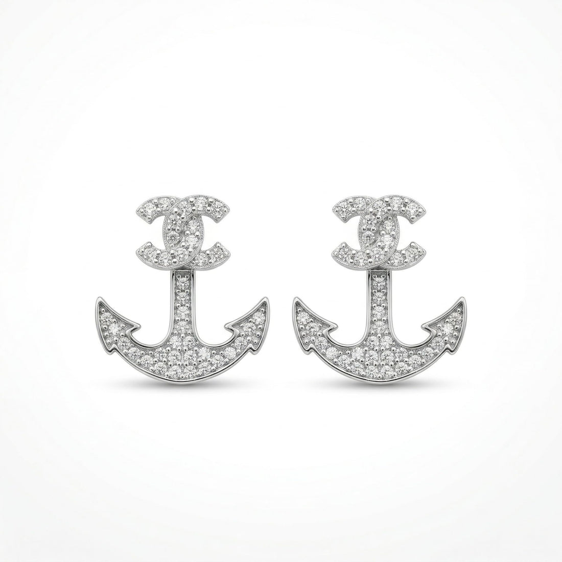Anchor Dark-Stone Accent Stud Earrings, front product view