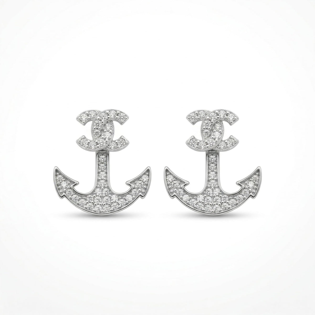 Anchor Dark-Stone Accent Stud Earrings, front product view