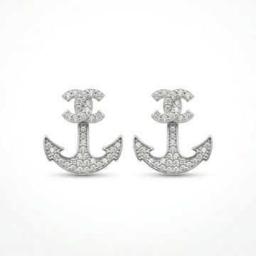 Anchor Dark-Stone Accent Stud Earrings, front product view