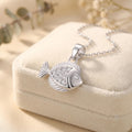 Silvme Lotus Pendant Necklace Wellness Spiritual Gift in 925 silver, a lovely choice as a birthday gift