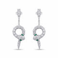 Serpent Snake Statement Stone-Set Drop Earrings, front product view