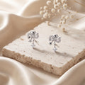 Bow & Star 925 silver stud earrings for women, daily wear, extra angle view