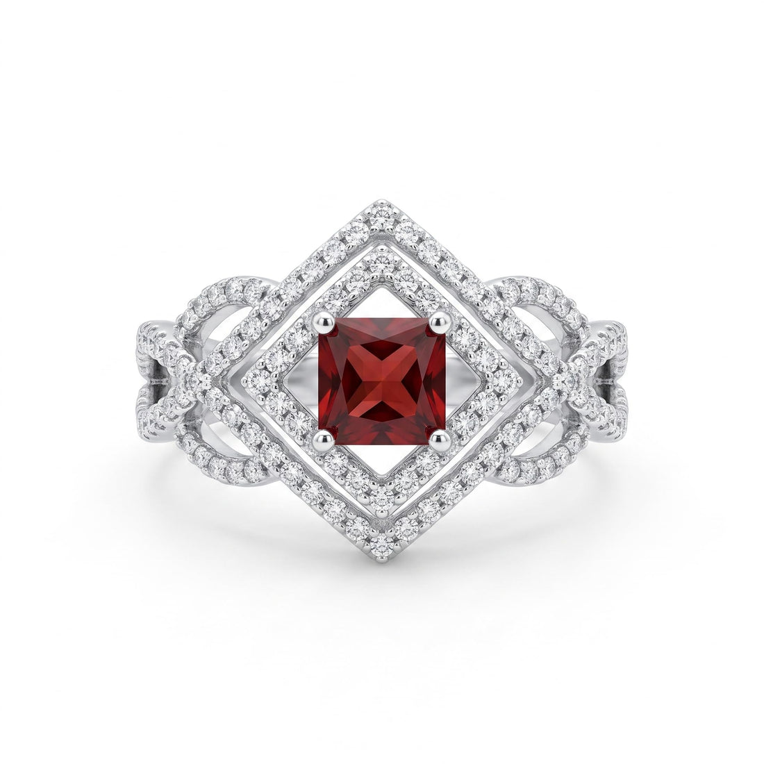 Silvme Infinity Loop 925 sterling silver ring for women — top view