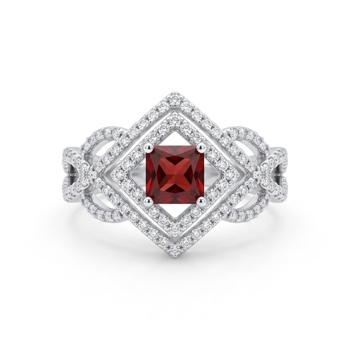 Silvme Infinity Loop 925 sterling silver ring for women — top view