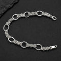 Lobster clasp and end links on the Silvme textured rolo chain bracelet