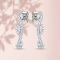 Curved Leaf Stone-Set Stud Earrings, additional product view 6
