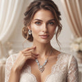 Silvme 925 silver cubic zirconia pendant necklace and stud earrings with cubic zirconia, pendant close-up