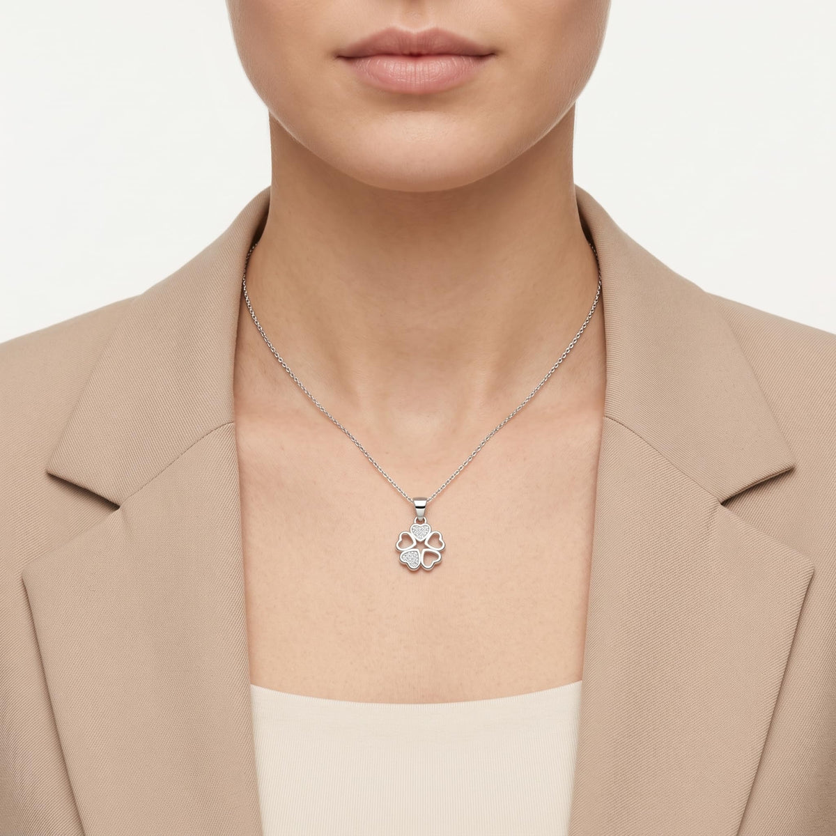 Silvme Pendant Necklace Love Gift with its softly polished 925 silver surface for women, refined silver accessory