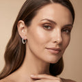 Silvme Heart Hoop Earrings with CZ - chandi ki bali bali hoop earrings, 925 silver jewellery gift for wife