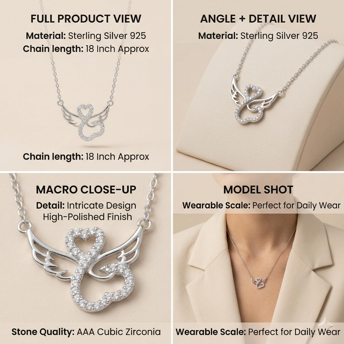 Silvme 925 Sterling Silver Swan Pendant Necklace