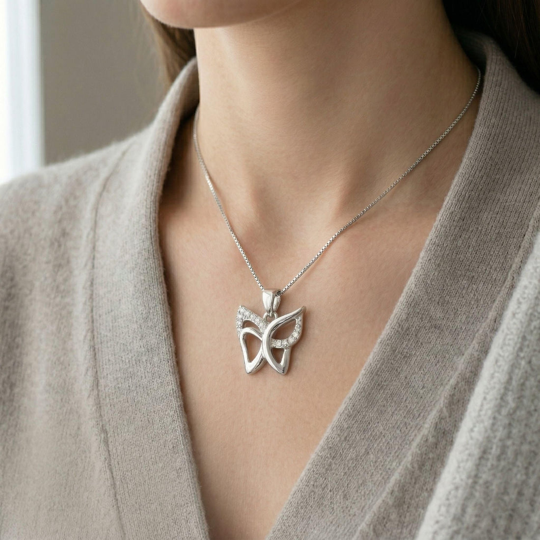 Silvme Butterfly Wings Pendant in 925 sterling silver, jewellery for women, a gift-worthy silver piece