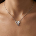 Detailed heart pendant styling on the Silvme Heart Pendant Necklace in polished 925 sterling silver
