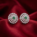 Heart Flower Drop Earrings, close-up detail