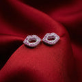 Lip Kiss Stone-Set PavÃ© Stud Earrings, additional product view 5