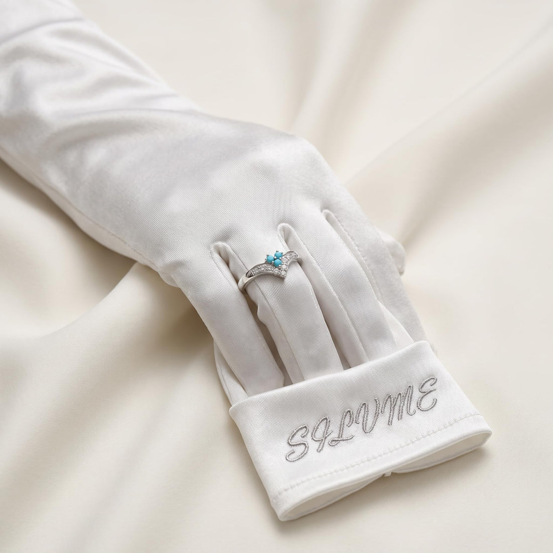 Silvme Spiral Coil Spring 925 sterling silver ring for women — front view on white background