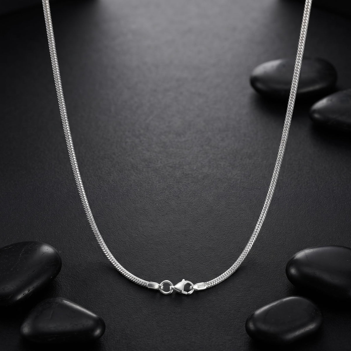 925 sterling silver box link chain by Silvme, weighing about 8.7 g, clasp included