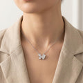 Silvme Sparkling Butterfly Pendant Necklace with its softly polished 925 silver surface for women