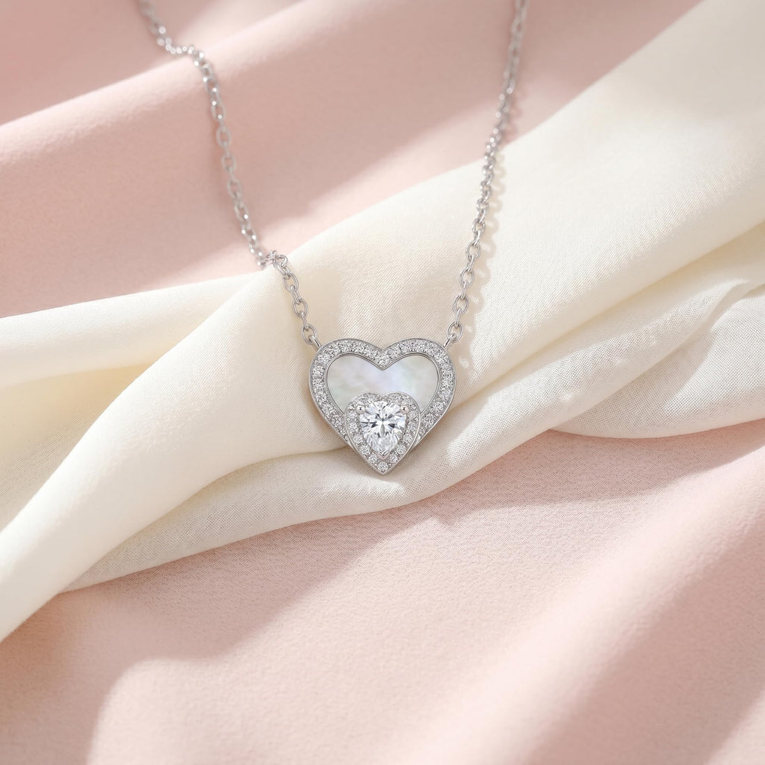 Silvme Moon Star Pendant Necklace in 925 sterling silver with cubic zirconia, jewellery for women