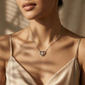 925 silver Double Heart Pendant Necklace by Silvme with 925 sterling silver 925 purity, refined silver accessory