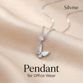 Silvme 925 Sterling Silver Butterfly Pendant Necklace