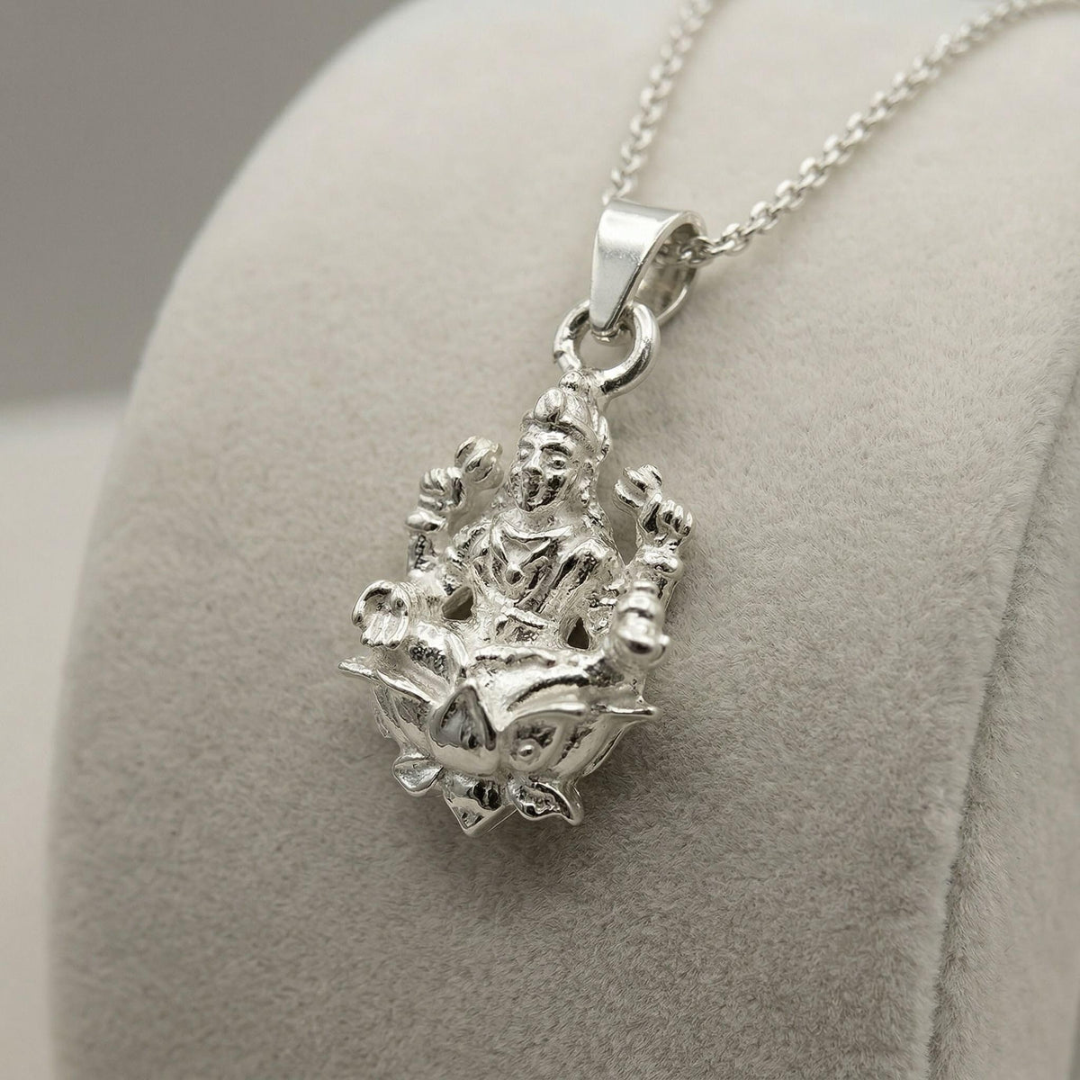Gift-ready Silvme Devi Lakshmi Pendant, a 925 sterling silver silver pendant for her, premium silver jewellery