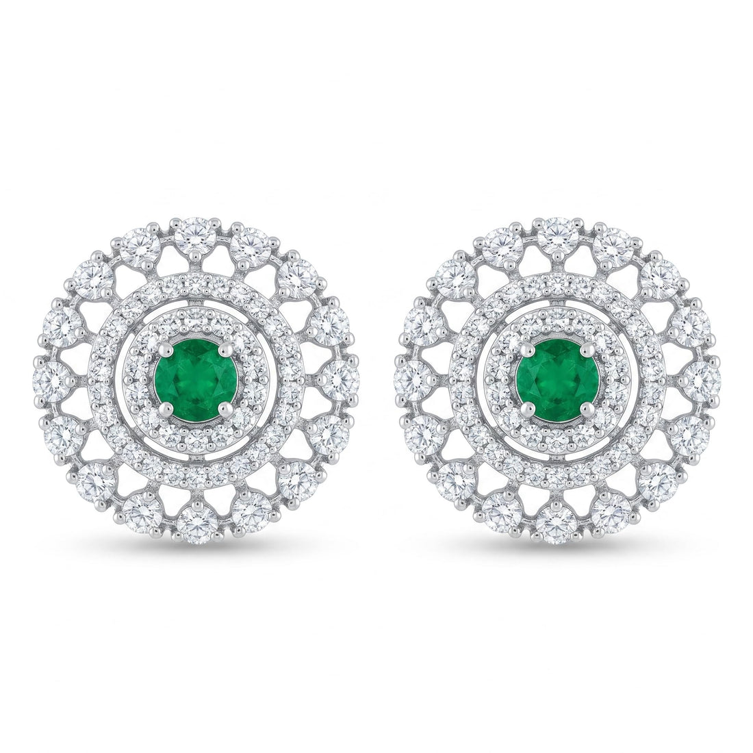 Heart Flower Drop Earrings, front product view