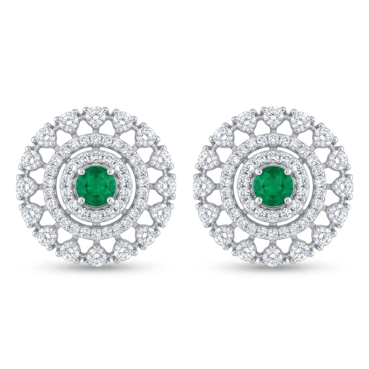 Heart Flower Drop Earrings, front product view
