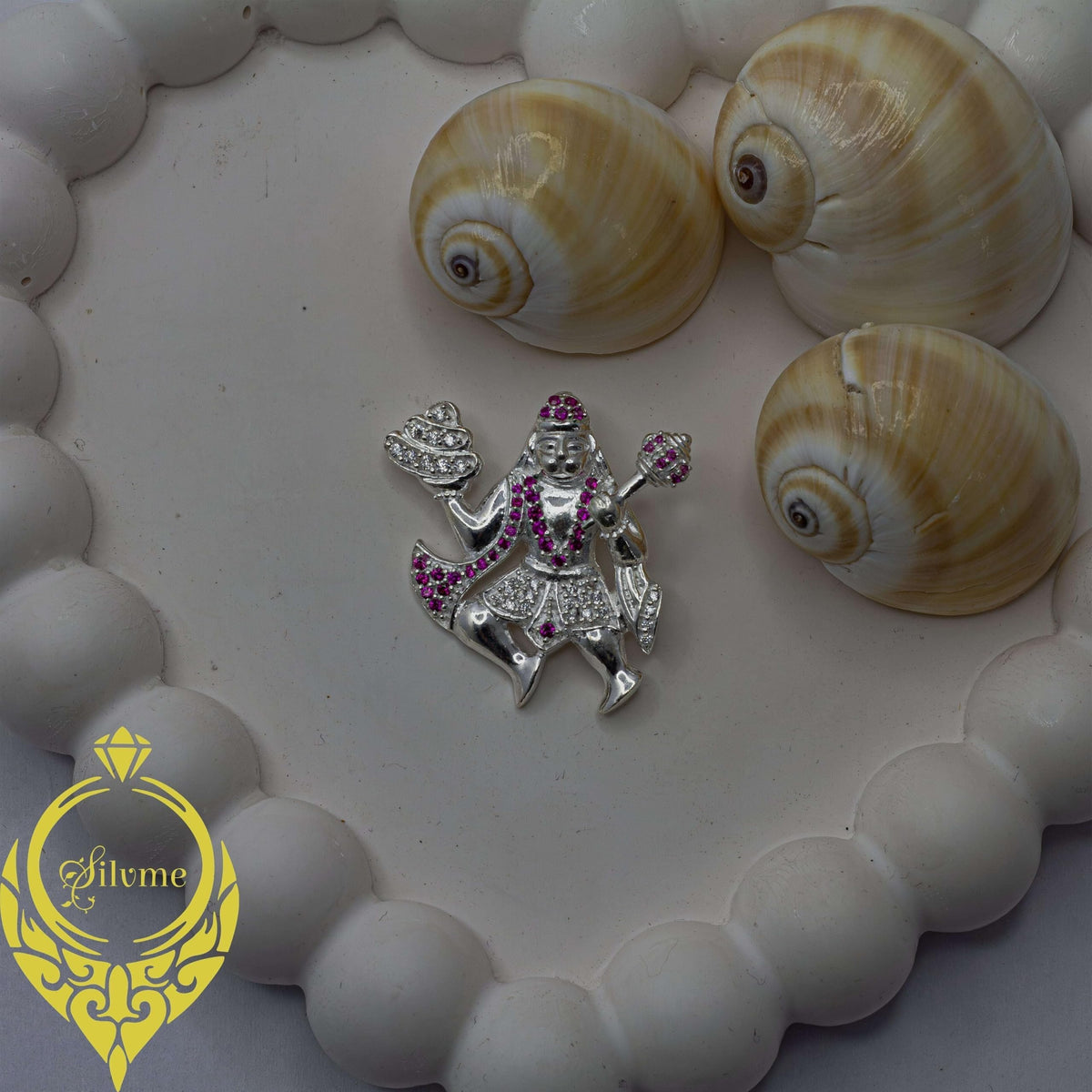 Silvme Shri Hanuman Pendant showcasing its shri hanuman design in 925 sterling silver, a gift-worthy silver piece