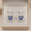 Blue Heart Stone-Set Drop Earrings, additional product view 7