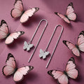Stone-Set Butterfly Charm Threader Earrings, additional product view 3